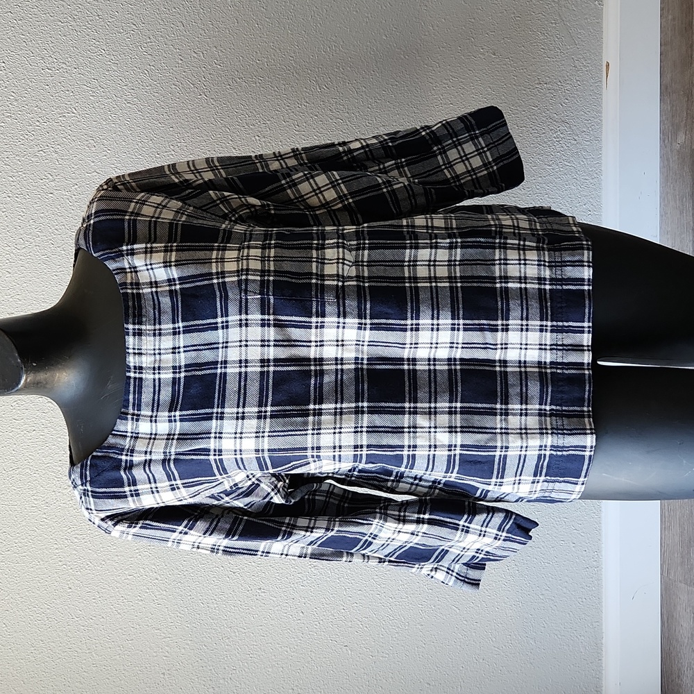 Madewell Blue Curtis Plaid Herald Tee Flannel Top Size M